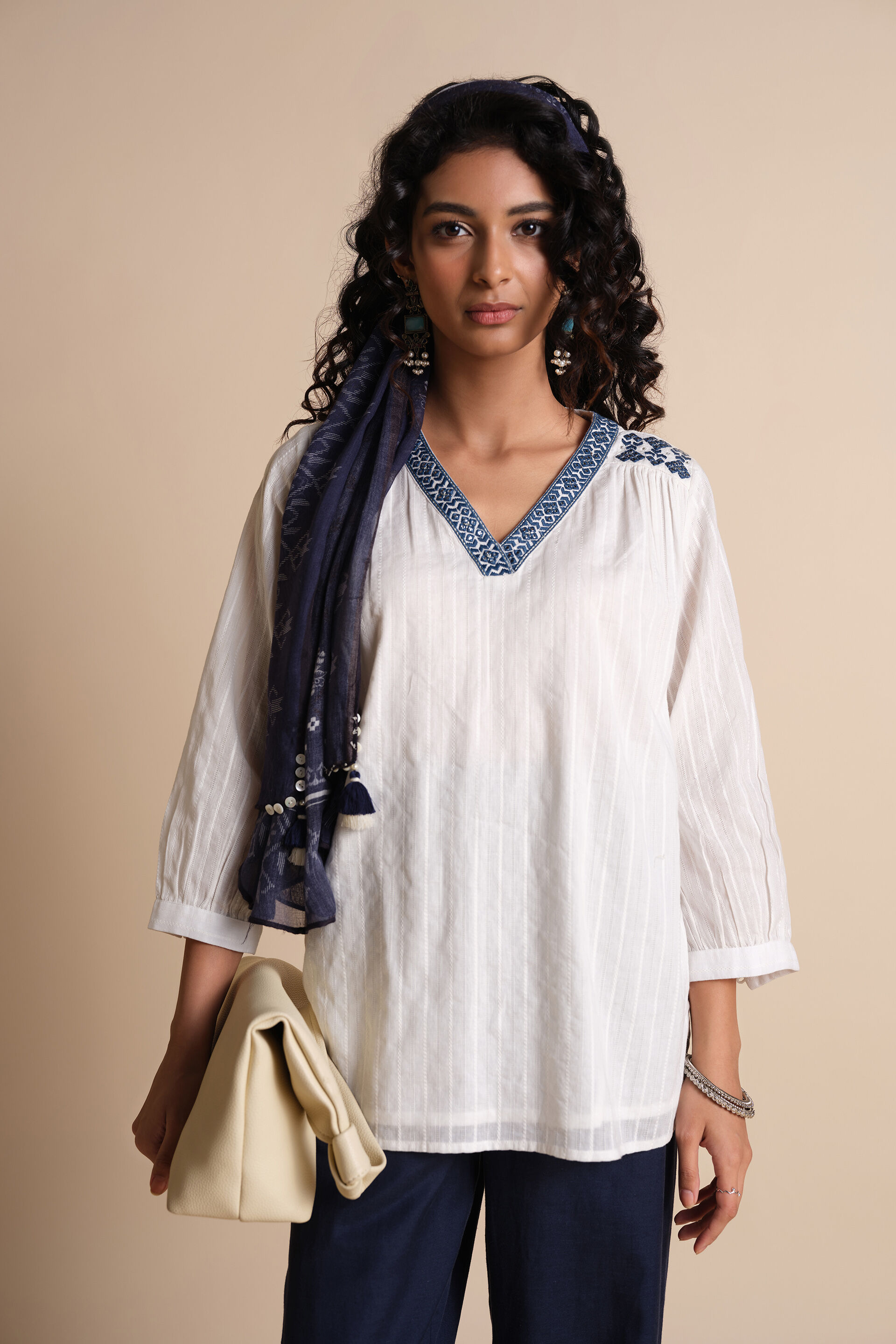 Dheemi Shaam Top, White, image 2